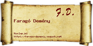 Faragó Demény névjegykártya