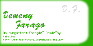 demeny farago business card